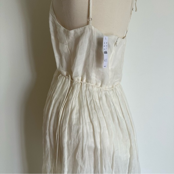 New J. Crew Ivory Ecru Midi Ramie Dress Sz 6 - Picture 9 of 13